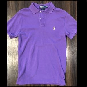 RALPH LAUREN Mens Medium Custom Fit Purple Polo